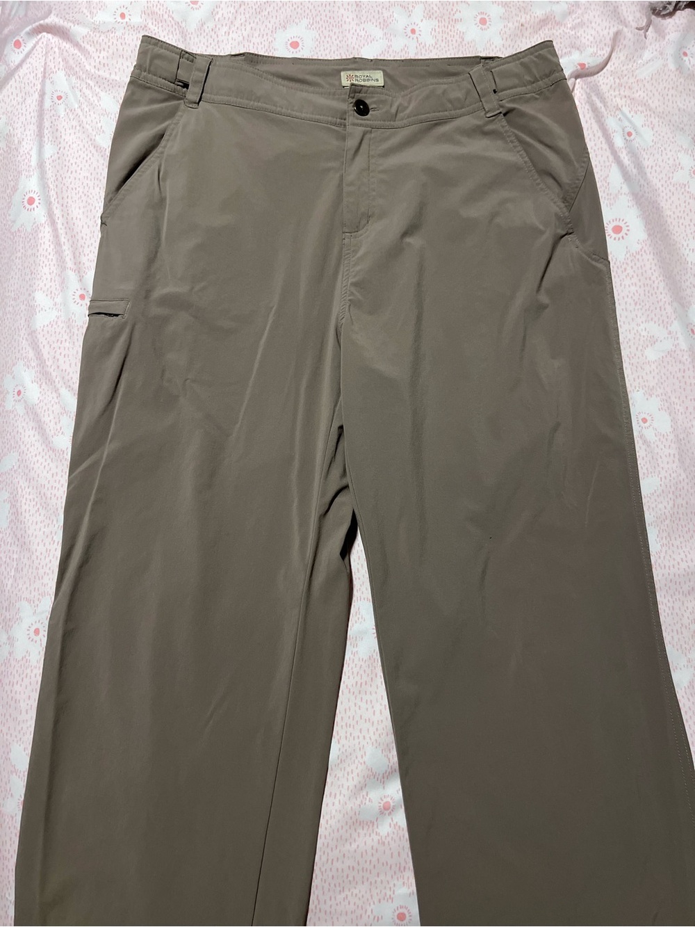Royal Robbins Women’s Tan Khaki Nylon Chinos Outdoor Hiking Utility Pants Sz 12